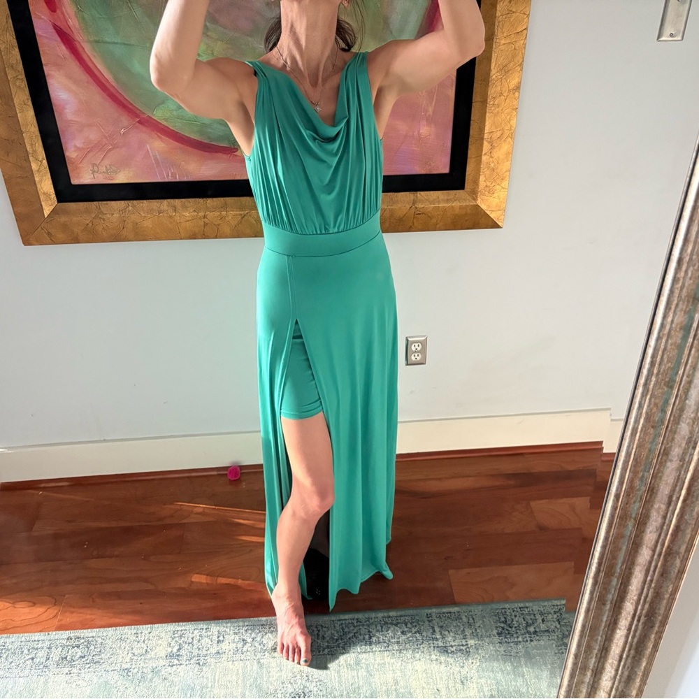 Soprano Teal High Low Dress